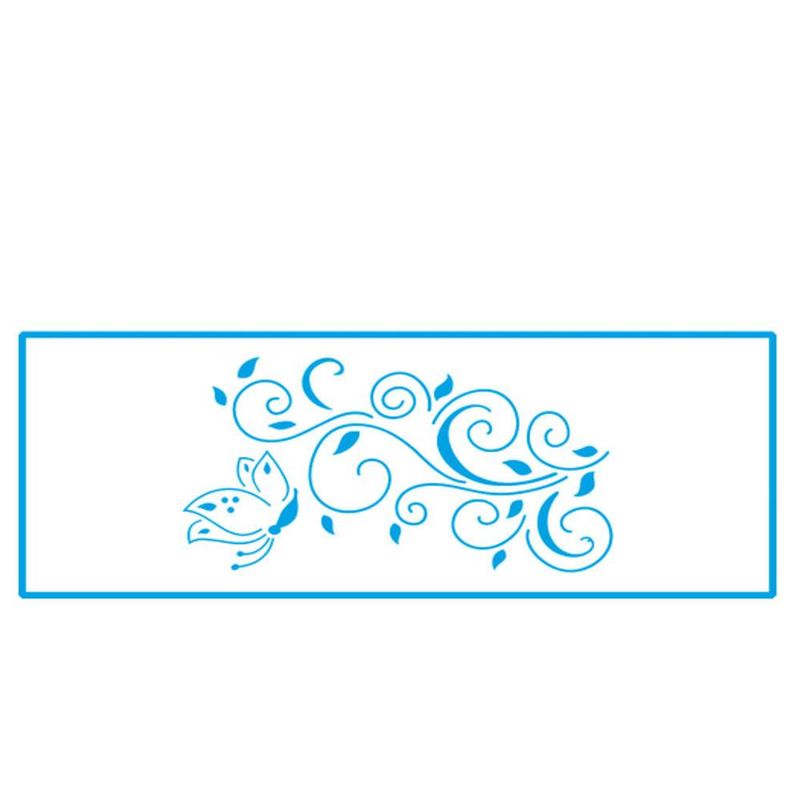 Stencil-Simples-de-Acetato-para-Pintura-7x17cm-Ref.-STP-081-Arabesco-e-Borboleta-Litoarte--01-Unidade-