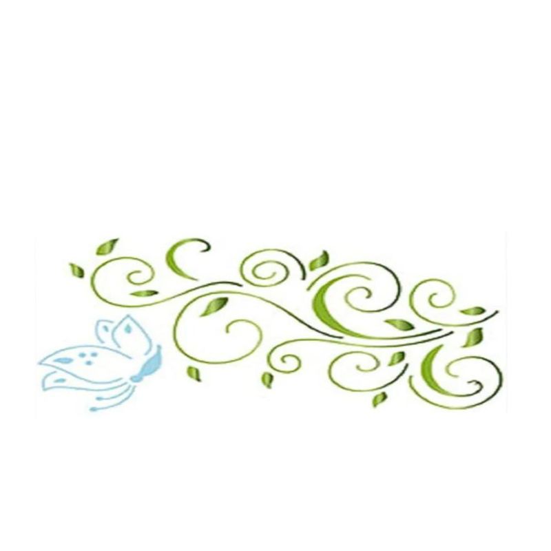 Stencil-Simples-de-Acetato-para-Pintura-7x17cm-Ref.-STP-081-Arabesco-e-Borboleta-Litoarte--01-Unidade-