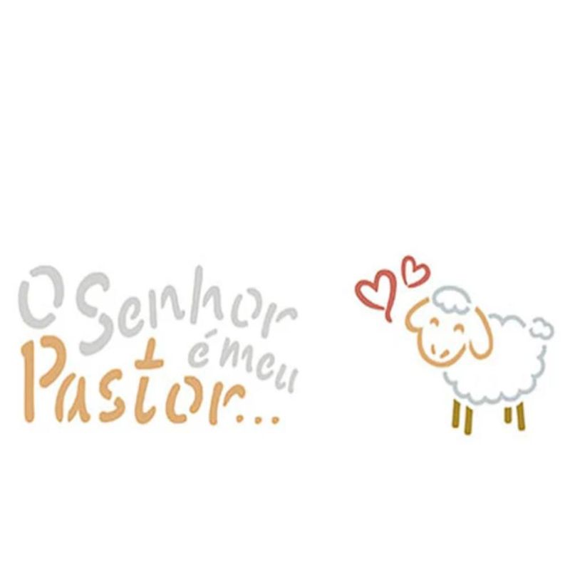 Stencil-Simples-de-Acetato-para-Pintura-7x17cm-Ref.-STP-122-O-Senhor-e-o-Meu-Pastor-Litoarte--01-Unidade-