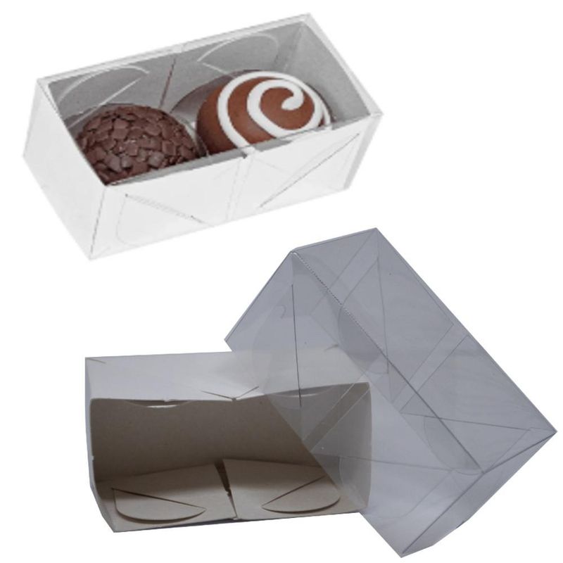 Caixa-de-Papel-Branco-C--Tampa-Transparente-para-2-Doces-Basica-Ref.-C4647-Ideia--01-unidade-