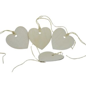 Enfeite Decorativo de MDF Plaquinha Coração Tag Liso Ref. OT-0044COR ArtLille (06 unidades)