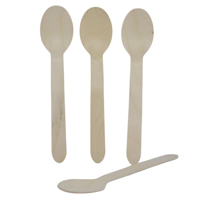 Colheres-Descartaveis-de-Madeira-Natural-16cm-Silver-Festas--50-unidades-