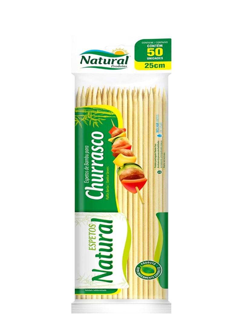 Espeto-em-Madeira-de-Bambu-Redondo-para-Churrasco-25cm-Natural-Produtos--50-unidades-