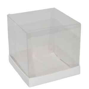 Caixa de Papel Branca com Tampa Transparente Essencial 20x20x20cm Ref. C5271 Ideia (01 unidade)