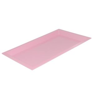 Bandeja de Plástico Retangular S/ Base P/ Decoração Rosa Bebê 31x19cm Mirandinha (01 unidade)