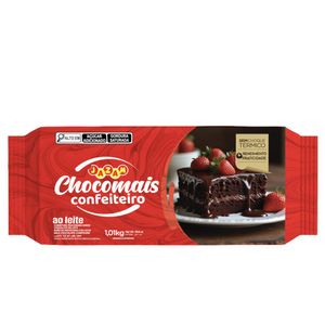 Cobertura Fracionada Sabor Chocolate ao Leite Chocomais Confeiteiro Jazam (1.01kg)