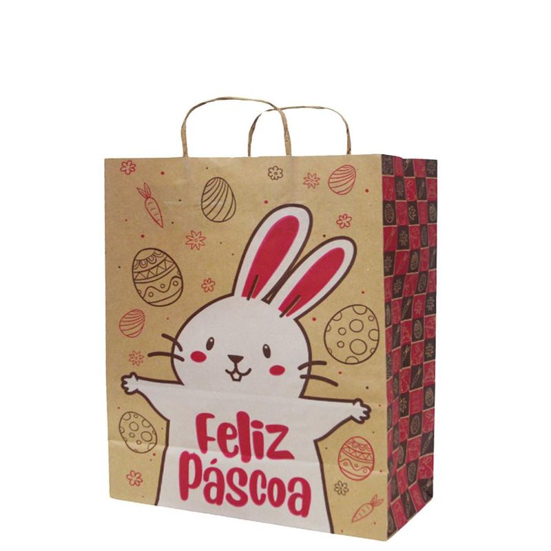 Sacola de Presente ECO M Magenta Páscoa Divertida 22x15x24cm Ref. C5336 Ideia (01 unidade)