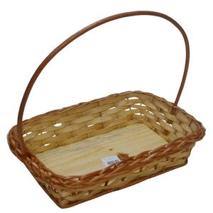 Bandeja de Vime Retangular C/ Alça Alta Simples 4 40x36.5x29cm Ref.566 Ornate Casa (01 unidade)