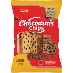 Cobertura em Gota Sabor Chocolate ao Leite Chocomais Chips Jazam (1,01kg)