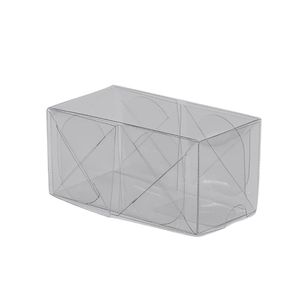 Caixa Cristal Básica Transparente P/ 2 Doces 8x4x4cm Ref. C5027 Ideia (01 unidade)