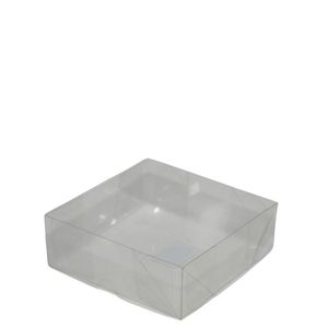Caixa Cristal Básica Transparente P/ 9 Doces 12x12x4cm Ref. C5031 Ideia (01 unidade)