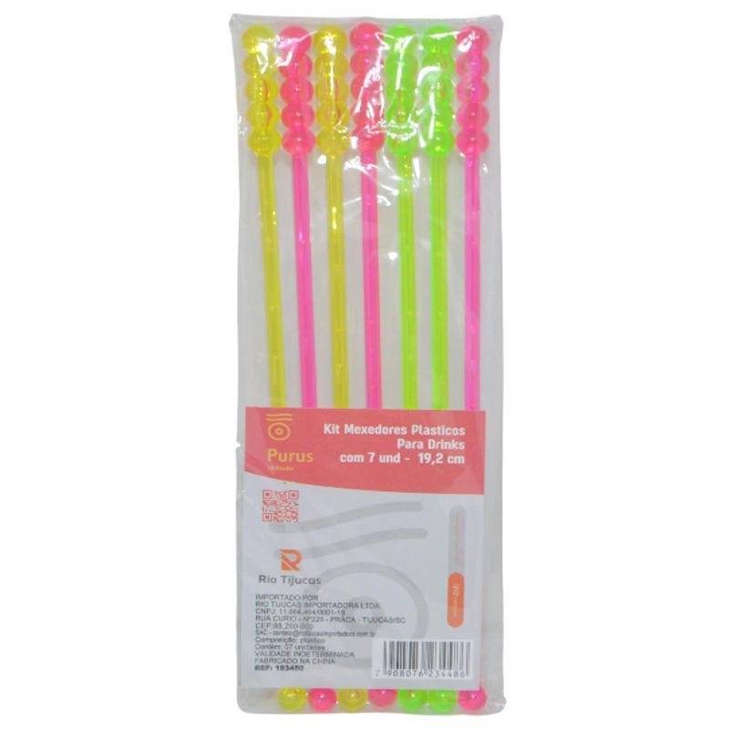 Kit-Mexedores-de-Plastico-P--Drinks-19.2cm-Rio-Tijucas--07-unidades-