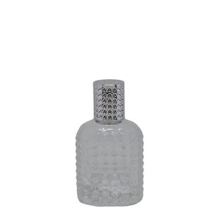 Frasco de Vidro Porta Perfume Pirâmide FD C/ Tampa e Válvula Spray Prata 50ml Ref. BM362885 BM36 (01 unidade)