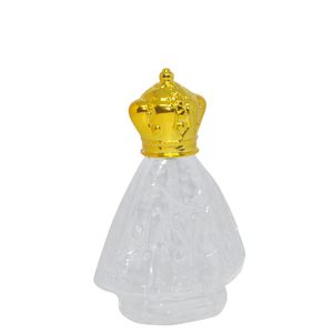 Frasco de Vidro Porta Perfume Nossa Senhora FL C/ Tampa e Válvula Spray Dourada 60ml Ref. BM362832 BM36 (01 unidade)