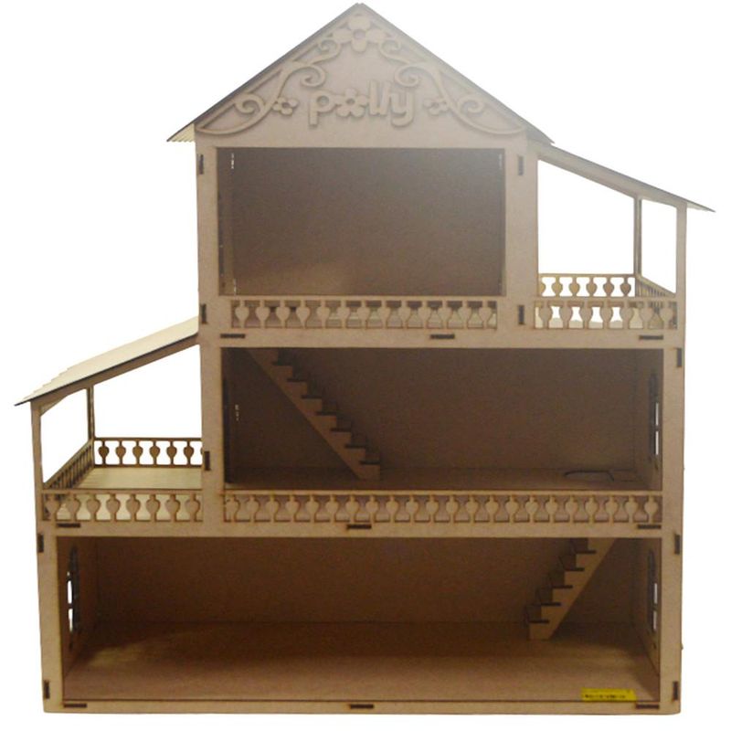 Casa-de-MDF-Boneca-Polly-65x50cm-Ref.-LJ122-LJ-Artesanatos--01-unidade-