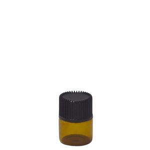 Frasco de Vidro Âmbar P/ Perfume C/ Batoque Gotejador 1ml Ref. F230707 Freecom (01 unidade)