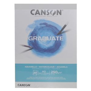 Bloco Papel Desenho Graduate Aquarelle A3 29.7x42cm 250g/m² Canson (20 Folhas)