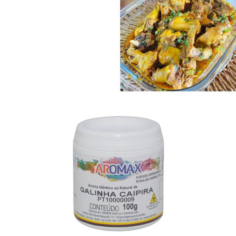 Aroma em Pó de Galinha Caipira Aromax (100 gramas) - VALIDADE: 05/03/2026