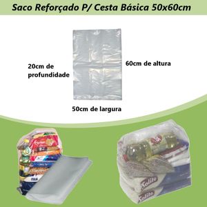 Saco P/ Cesta Básica Reforçado 50x60cm Vabene (50 unidades)