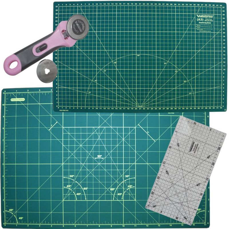 Kit-Iniciante-do-Artesao-C--Base-de-Corte---Cortador---Regua-Ref.-2878-Westpress--03-pecas-