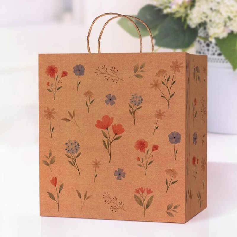 Sacola-de-Papel-P--Presente-Flores-do-Campo-Kraft-24x17x26cm-Ref.-C5469-Ideia--01-unidade-