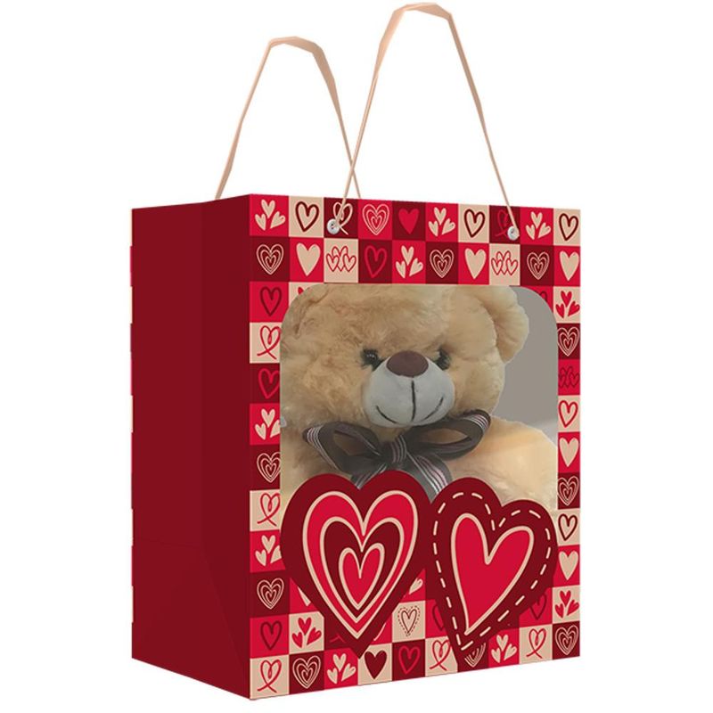 Sacola-de-Papel-P--Presente-C--Visor-Coracoes-22x14x26cm-Ref.-C5501-Ideia--01-unidade-