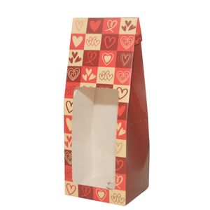 Saco de Papel Practice C/ Visor Corações 8x7x19cm Ref. C5474 Ideia (01 unidade)
