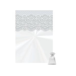 Saco Renda Branco 15x22cm Ref.: 11300449 Cromus (50 unidades)