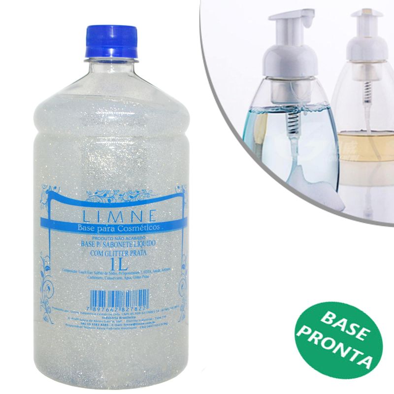 Base para Sabonete Líquido com Glitter Prata Limne (01 Litro)
