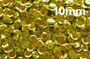 Lantejoula Metálica 10mm Ref. 170 Amarelo Lantecor (100 gramas)