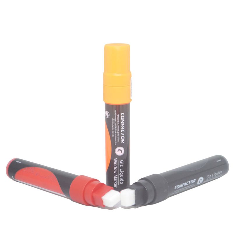 Marcador Giz Líquido Window Makker Ponta 4-15mm Compactor (01 unidade)-vermelho