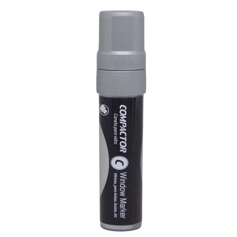 Marcador Giz Líquido Window Makker Grande Prata Ponta 4-15mm Compactor (01 unidade)