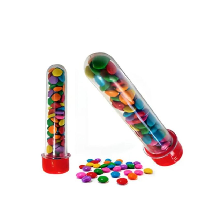 Tubete Transparente Pequena C/ Tampa 8.5cm Aquarela (10 unidades)-dourada