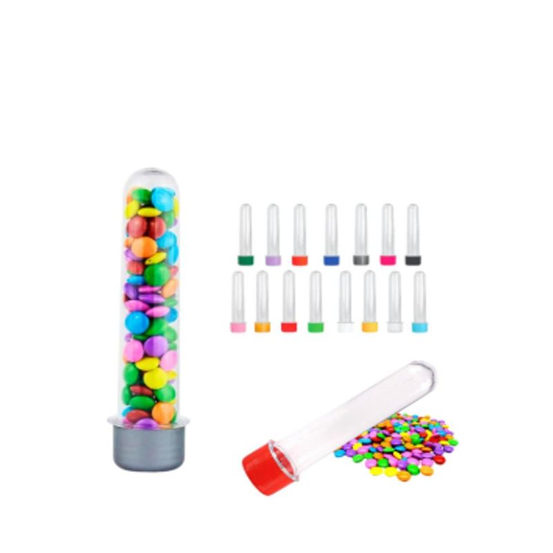 Tubete Transparente Pequena C/ Tampa 8.5cm Aquarela (10 unidades)-dourada