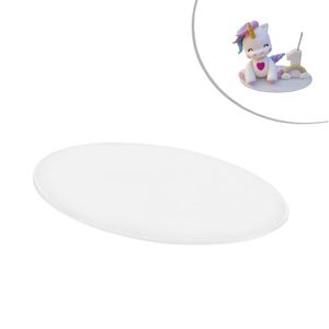 Base Acrílica Oval Branca 14x8cm Mirandinha (03 unidades)