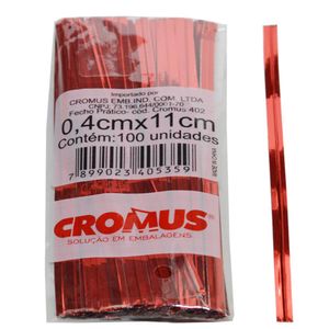 Fecho Prático Liso Vermelho 0,4cmx11cm Cromus (100UND)
