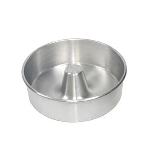 Forma de Alumínio Reta C/ Tubo para Bolo e Pudim 22x8cm Alumínio Circular (01 unidade)
