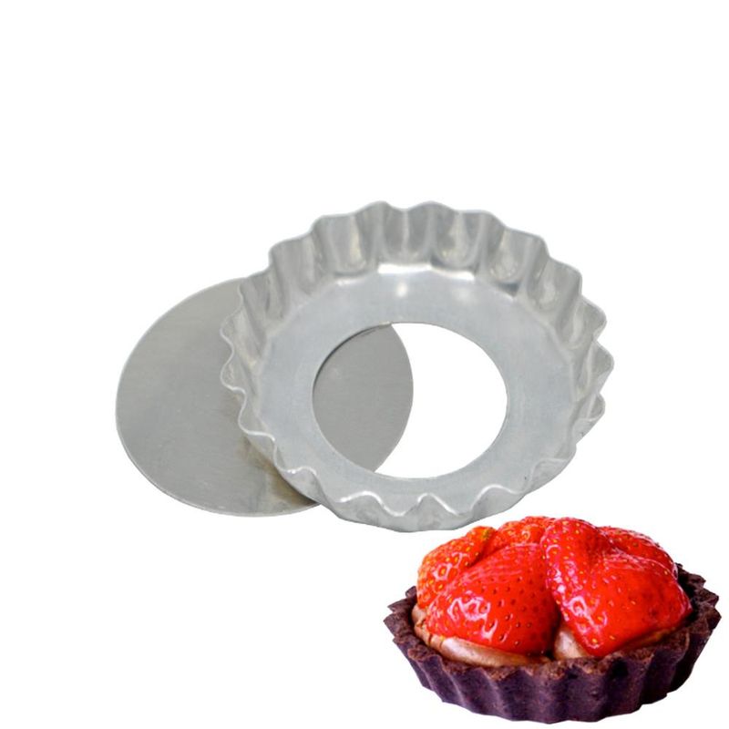 Forma-de-Aluminio-para-Torta-Crespa-Fundo-Falso-7.5cm-N.-2-Aluminio-Circular--12-unidades-