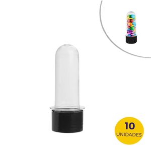 Tubete Pequeno Com Tampa Preta 8cm Mirandinha Miniaturas (10 unidades)