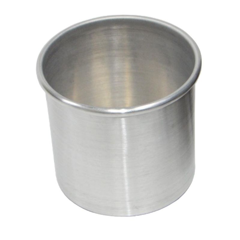 Forma de Alumínio Redonda Alta Reta para Bolo com Fundo Fixo 12x12cm Alumínio Circular (01 unidade)