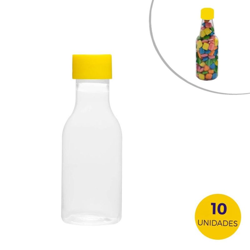 Garrafinha 50ml Com Tampa Amarela Mirandinha Miniaturas (10 unidades)