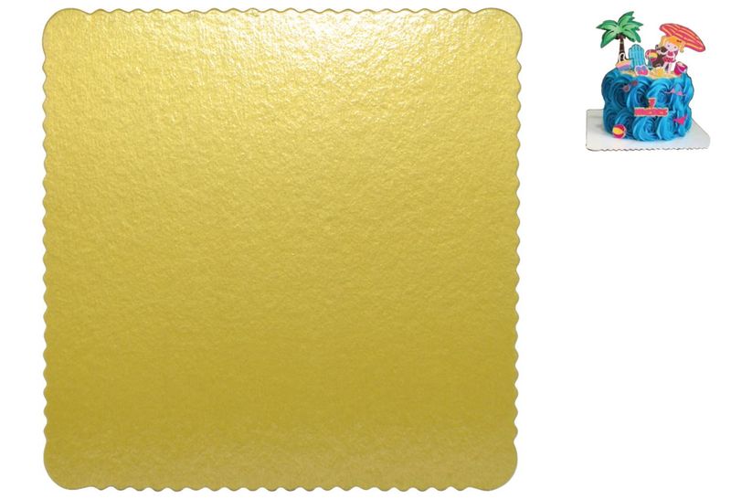 Cakeboard Quadrado Ouro 28cm Ref.: 4601.01 Ultrafest (1 unidade)