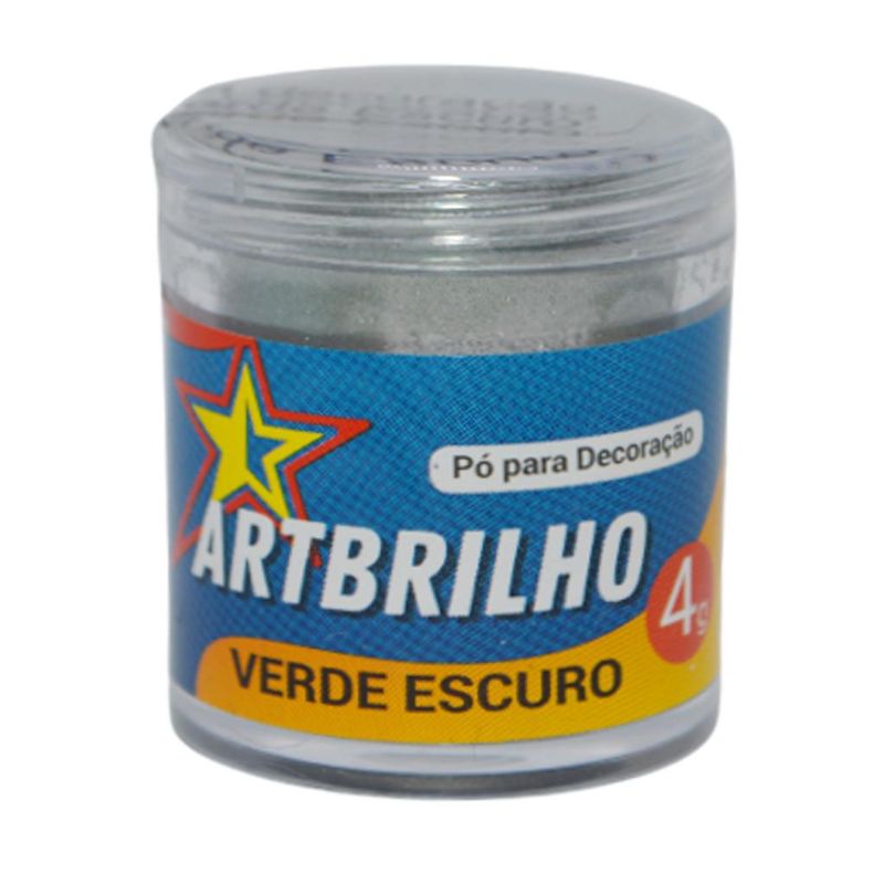 Pó para Decoração Verde Escuro ArtBrilho (4 gramas) - VALIDADE: 25/07/2025