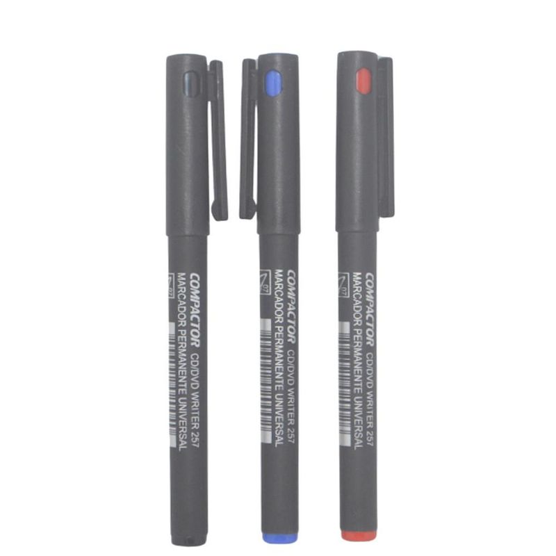 Marcador Permanente Universal P/ CD e DVD Writer 257 Ponta 07 Compactor (01 unidade)-vermelho