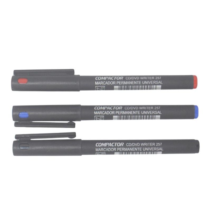 Marcador Permanente Universal P/ CD e DVD Writer 257 Ponta 07 Compactor (01 unidade)-vermelho