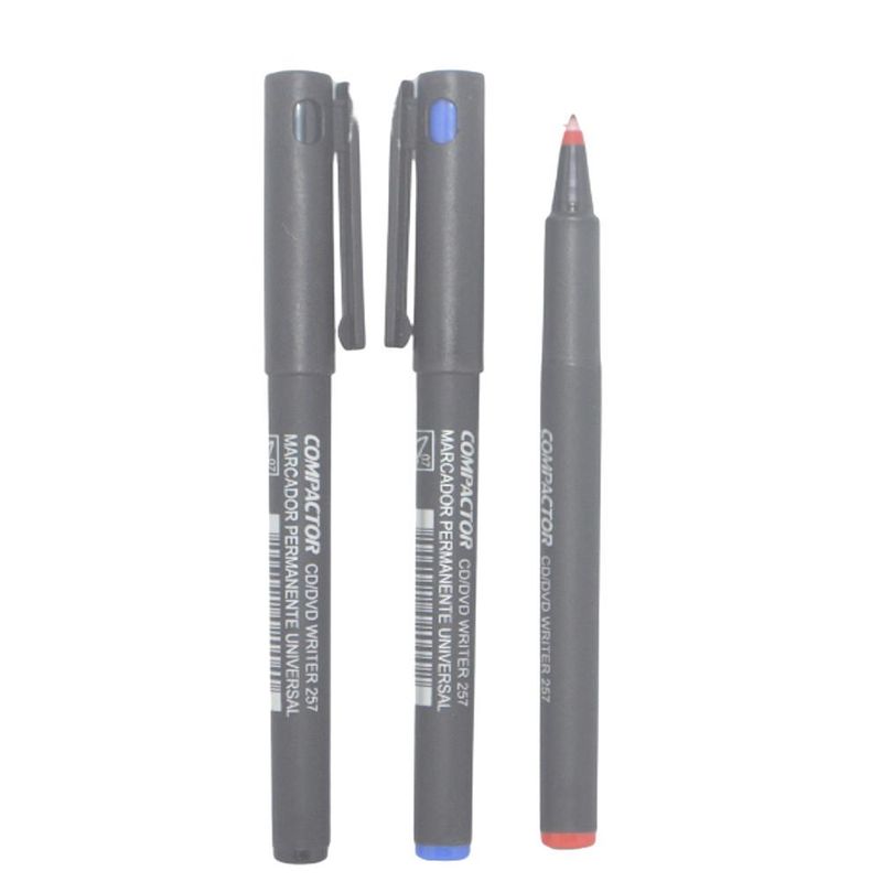 Marcador Permanente Universal P/ CD e DVD Writer 257 Ponta 07 Compactor (01 unidade)-vermelho