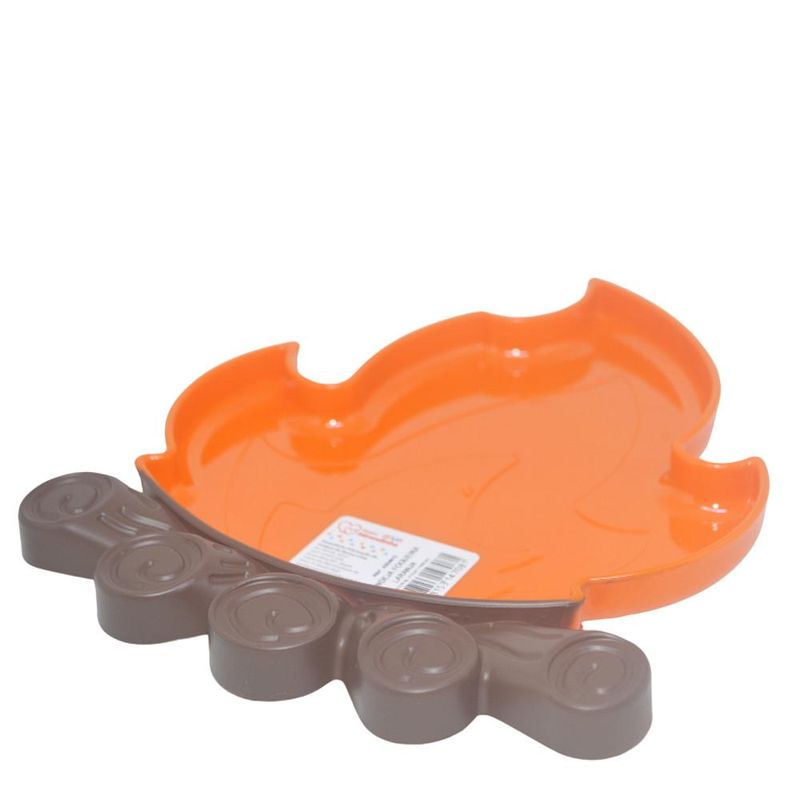 Bandeja Fogueira de Plástico Laranja 23.5x18x1.5cm Mirandinha (01 unidade)