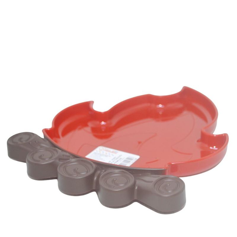 Bandeja Fogueira de Plástico Vermelho 23.5x18x1.5cm Mirandinha (01 unidade)