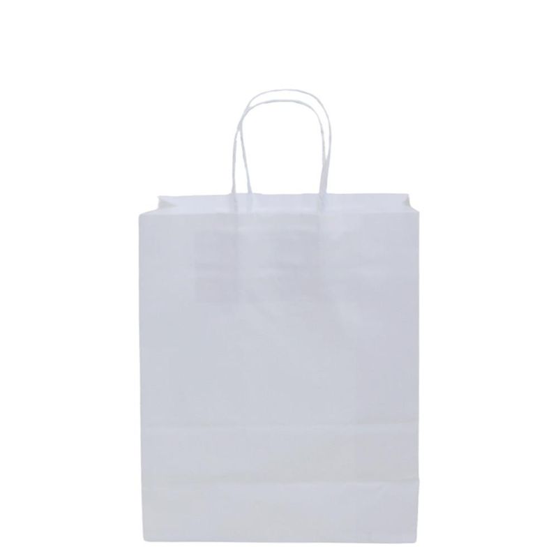 Sacola de Papel Kraft Branco 26x19,5x9,5cm Ref.: 1001014 Cromus (1 unidade)