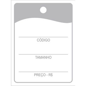 Tag (Etiqueta em Papel) Nº 3 Branca com Cinza 3x4cm ArtGraf (1000 unidades)